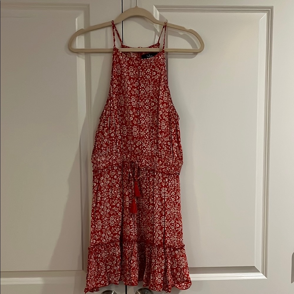 Red Floral Sleeveless Dress